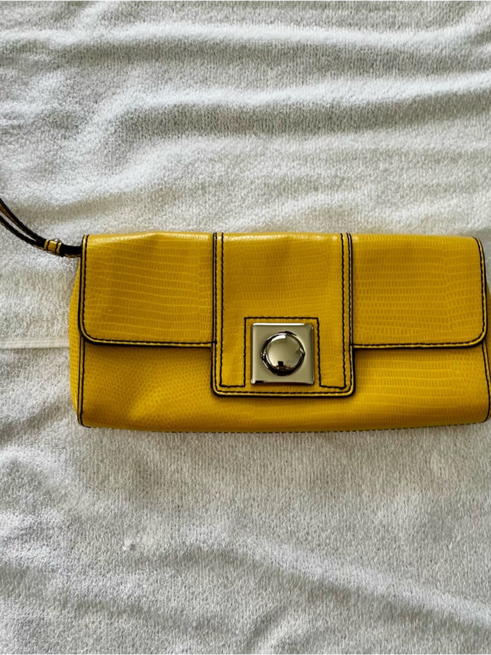 Banana Republic Lizard Print Leather Wristlet Clutch